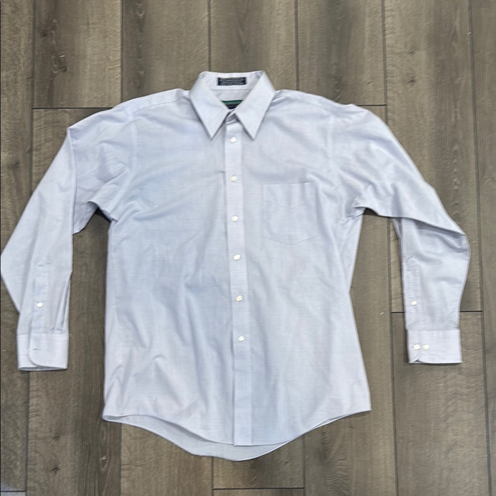 Men’s Light Blue Claybrooke Wrinkle Free Dress Shirt Sz 16 (34/35)